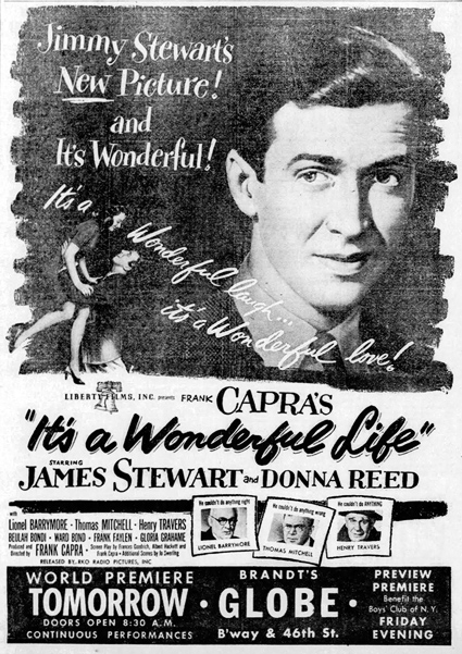 It's a Wonderful Life newspaper ad
